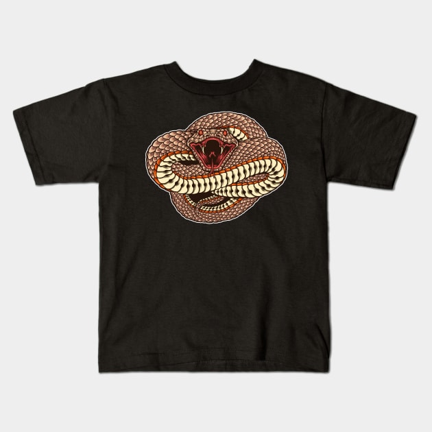 Wild And Dangerous ( Snake ) Kids T-Shirt by Merilinwitch